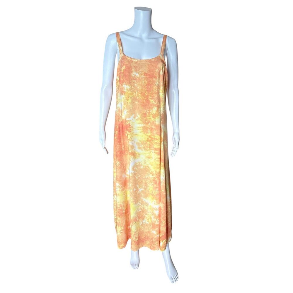DHARMA TRADING CO Womens Size Large Sleeveless Tie Dye Boho Hippie Maxi Dress